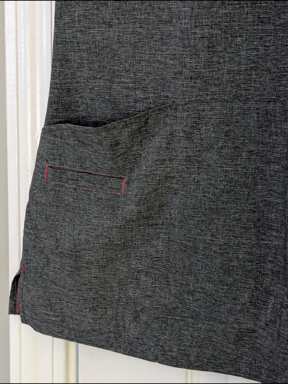 Smitten Heathered Charcoal Gray Scrub Set with Pink Accents - Size Small - Picture 5 of 16